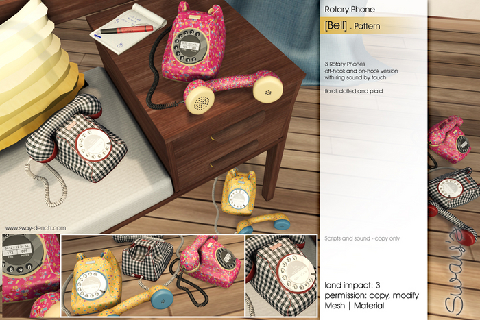 Second Life Marketplace - Sway's [Bell] Rotary Phone . Pattern